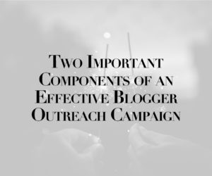 Two Important Components of an Effective Blogger Outreach Campaign